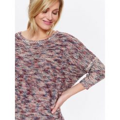 SWETER DAMSKI O LUŹNYM KROJU. Szare swetry klasyczne damskie DRYWASH, na lato, xl, z dzianiny, bez kołnierzyka. W wyprzedaży za 64.99 zł.