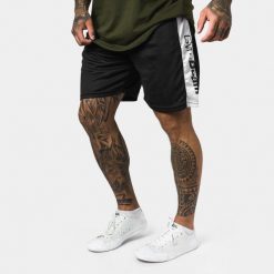 Szorty męskie fitness z gumką czarne Vertical. Czarne szorty męskie GYMBEAM, m, z materiału, do biegania. Za 54.90 zł.