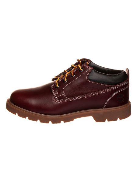 Timberland Skórzane botki w kolorze czerwonym rozmiar: 41. Czerwone buty zimowe męskie Timberland, z materiału, bez zapięcia. Za 282.80 zł.