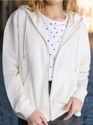 Bluza z kapturem zapinana na zamek - kremowy. Białe bluzy z kapturem damskie Sinsay, l. W wyprzedaży za 22.99 zł.