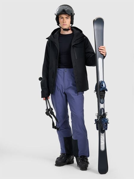 4F Spodnie narciarskie membrana 5000 męskie - granatowe 3XL. Niebieskie spodnie materiałowe męskie 4f, bez wzorów, z materiału. Za 299.99 zł.