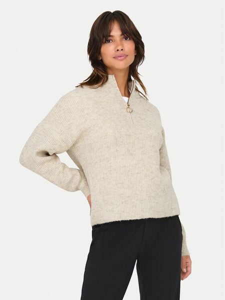 ONLY Sweter Tokyo 15317865 Beżowy Standard Fit. Brązowe swetry klasyczne damskie Only, s, z syntetyku, bez kołnierzyka. Za 89.99 zł.