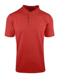 Męski T-Shirt (Koszulka) z Dekoltem na Guziki - Pako Jeans - Czerwona. Czerwone t-shirty męskie Pako Jeans, l, bez wzorów, z bawełny, bez kołnierzyka. Za 89.00 zł.