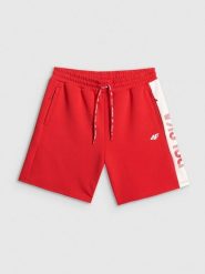 4F Spodenki kibica męskie - czarne XXL. Czerwone szorty męskie 4f, bez wzorów, z dresówki, sportowe. Za 149.99 zł.
