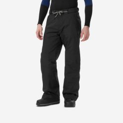 Spodnie snowboardowe męskie Dreamscape 100. Czarne spodnie materiałowe męskie DREAMSCAPE, bez wzorów, z materiału, sportowe. Za 299.99 zł.
