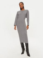 PINKO Sukienka dzianinowa Vitigno 103944 A221 Szary Regular Fit. Szare sukienki damskie Pinko, xs, bez wzorów, z dzianiny, bez kołnierzyka, bez ramiączek. Za 1,219.00 zł.