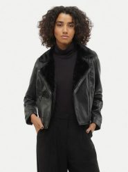 Vero Moda Kurtka z imitacji skóry Hailey 10250405 Czarny Regular Fit. Czarne kurtki damskie Vero Moda, l, bez wzorów, ze skóry, bez kaptura. Za 239.99 zł.