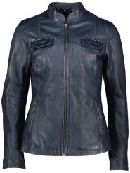 7eleven Skórzana kurtka "Flaviana" w kolorze granatowym rozmiar: 40. Niebieskie kurtki damskie 7eleven, bez wzorów, ze skóry, bez kaptura. Za 399.71 zł.