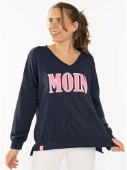 Zwillingsherz Bluza "Moin" w kolorze granatowym rozmiar: L/XL. Niebieskie bluzy bez kaptura damskie Zwillingsherz, l. Za 217.53 zł.