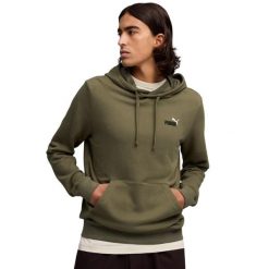 Bluza męska Puma ESS 2 Color Small No.1 Logo Hoodie. Zielone bluzy bez kaptura męskie Puma, bez wzorów, z bawełny, sportowe, bez kołnierzyka, bez ramiączek. Za 168.99 zł.