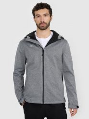 4F Kurtka softshell wiatroodporna membrana 5 000 męska - szara XXL. Szare kurtki męskie 4f, m, bez wzorów, z dzianiny, klasyczne, z kapturem. Za 299.99 zł.