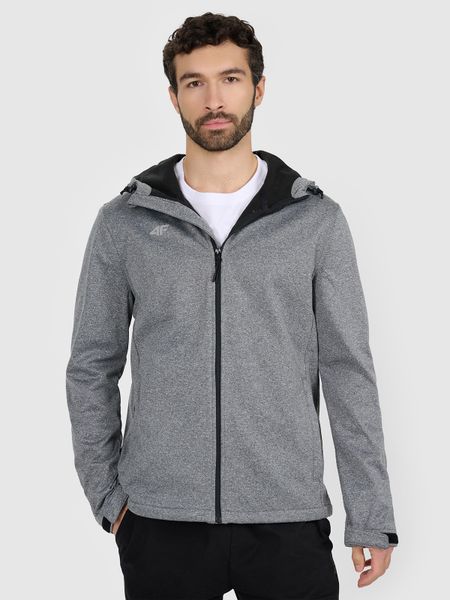 4F Kurtka softshell wiatroodporna membrana 5 000 męska - szara XXL. Szare kurtki męskie 4f, m, bez wzorów, z dzianiny, z kapturem. Za 299.99 zł.