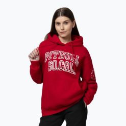 Bluza damska Pitbull Fiora Hooded. Czerwone bluzy z kapturem damskie PITBULL, m, z bawełny. Za 199.99 zł.