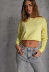 Jasnozielona Bluza z Bawełną ze Ściągaczami przy Rękawach i w Pasie Alberia. Zielone bluzy bez kaptura damskie Renee, l, z bawełny. Za 39.99 zł.