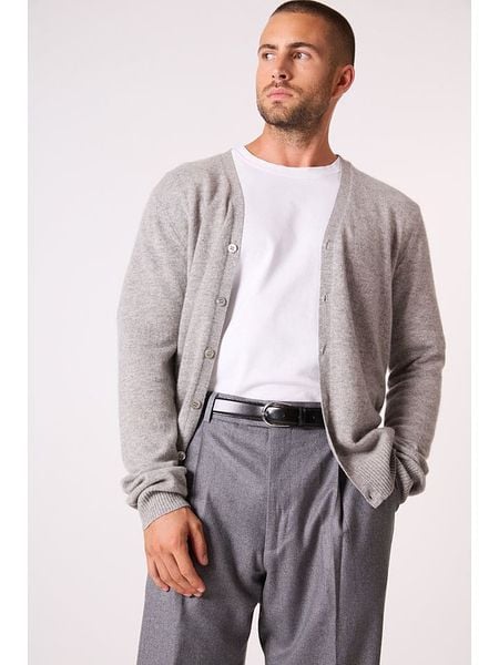 Perfect Cashmere Kaszmirowy kardigan "Errol" w kolorze jasnoszarym rozmiar: L. Szare kardigany męskie Perfect Cashmere, l, bez wzorów, z kaszmiru, bez kołnierzyka. Za 413.99 zł.