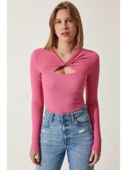 Happiness Istanbul Koszulka w kolorze jasnoróżowym rozmiar: 38. Różowe bluzki damskie Happiness Istanbul, bez wzorów, bez kołnierzyka, bez ramiączek. Za 56.99 zł.