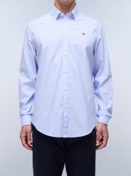 Napapijri Koszula - Regular fit - w kolorze błękitnym rozmiar: XL. Niebieskie koszule męskie Napapijri, xl, bez wzorów, z bawełny, bez kołnierzyka, bez ramiączek. Za 131.74 zł.