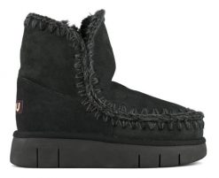 MOU Eskimo 18 bounce Śniegowce damskie. Czarne śniegowce damskie Mou, z wełny. W wyprzedaży za 855.99 zł.