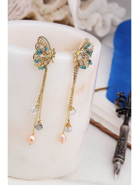 Pierres delicates Kolczyki w kolorze jasnoróżowo-turkusowym z perłami rozmiar: onesize. Różowe kolczyki damskie Pierres delicates, z perłą, z mosiądzu. Za 87.19 zł.