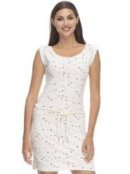 Ragwear Sukienka w kolorze białym rozmiar: XL. Białe sukienki damskie Ragwear, xl, bez wzorów, z bawełny, bez kołnierzyka, bez ramiączek, midi. Za 100.75 zł.