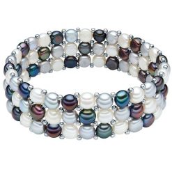 Valero Pearls Modna bransoletka biżuteryjna Mosiądz Perła hodowlana słodkowodna srebrny Bransoletki 1 ct Damski. Szare bransoletki damskie Valero Pearls, srebrne. Za 199.99 zł.