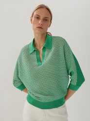 Someday Sweter "Tajour" w kolorze zielonym rozmiar: 36. Zielone swetry klasyczne damskie Someday, bez kołnierzyka. Za 149.31 zł.