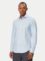 Calvin Klein Koszula LV019EU006 Niebieski jasny Slim Fit. Niebieskie koszule męskie CALVIN KLEIN, m, bez wzorów, z bawełny, bez kołnierzyka, bez ramiączek. Za 369.99 zł.