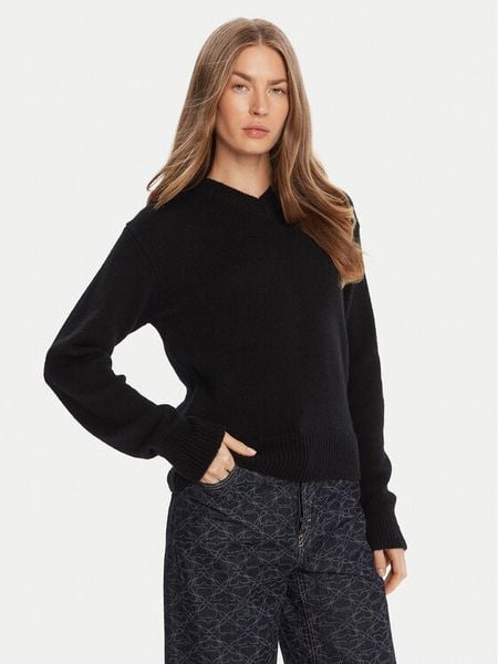 HUGO Sweter Solanu 50545092 Czarny Regular Fit. Czarne swetry klasyczne damskie Hugo, xl, z wełny, bez kołnierzyka. Za 519.99 zł.