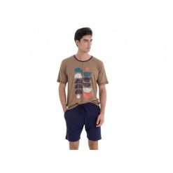 Piżama męska rozm. L Gent L251312 Camel. Brązowe piżamy męskie Massana Homewear, l, z aplikacjami, z bawełny, bez ramiączek. Za 210.00 zł.