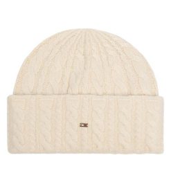 Czapka Tommy Hilfiger. Białe czapki zimowe damskie Tommy Hilfiger. Za 249.99 zł.