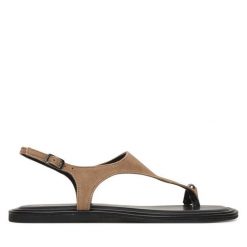 Sandały Tamaris. Brązowe sandały damskie Tamaris, bez wzorów, bez obcasa, na płaskiej podeszwie. Za 289.99 zł.