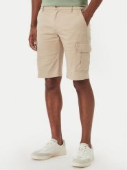 Beverly Hills Polo Club Szorty materiałowe P-SS26M-B476381 Beżowy Regular Fit. Brązowe szorty męskie Beverly Hills Polo Club, bez wzorów, z bawełny. Za 172.99 zł.