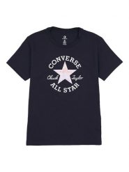 Converse Koszulka w kolorze granatowym rozmiar: XS. Niebieskie bluzki damskie Converse, xs, bez wzorów, bez kołnierzyka, bez ramiączek. Za 83.42 zł.