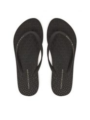 Tommy Hilfiger Japonki Hilfiger Strap Beach Sandal FW0FW08736 Czarny. Czarne klapki damskie Tommy Hilfiger, bez wzorów, z materiału, bez obcasa. Za 179.99 zł.