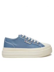 Tommy Jeans Trampki Foxing EN0EN02713 Niebieski. Niebieskie trampki i tenisówki damskie Tommy Jeans, bez wzorów, z jeansu. Za 199.99 zł.