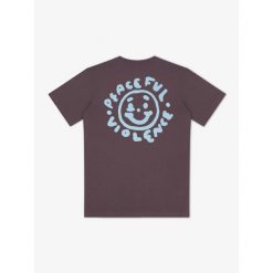 MANTO t-shirt BLACKEYE śliwkowy. Fioletowe t-shirty damskie Manto, bez wzorów, bez kołnierzyka. Za 109.00 zł.