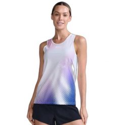 Damski tank top 2XU Light Speed. Białe topy damskie 2XU, bez wzorów, z tkaniny, bez kołnierzyka. Za 347.00 zł.