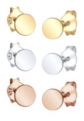 Elli Damski zestaw 3 kółek Basic Tri-Colour ze srebra próby 925 Sterling Silver Kolczyki 1 ct. Szare kolczyki damskie Elli, pozłacane, na sztyftcie. Za 283.99 zł.