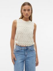 Vero Moda Bluzka Bali 10302924 Écru Regular Fit. Bluzki damskie Vero Moda, l, bez wzorów, z bawełny, bez ramiączek. Za 119.99 zł.