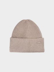 4F Czapka beanie w kolorze beżowym rozmiar: S. Brązowe czapki zimowe damskie 4f, ze splotem. Za 48.39 zł.