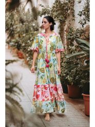 Isla Bonita by SIGRIS Sukienka ze wzorem rozmiar: XL. Sukienki damskie Isla Bonita by SIGRIS, xl, z aplikacjami, z bawełny, bez kołnierzyka, bez ramiączek, maxi, rozkloszowane. Za 157.73 zł.
