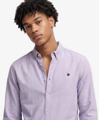 Superdry Preppy Oxford koszula z długim rękawem z bawełny organicznej - Light. Fioletowe koszule damskie Superdry., l, bez wzorów, z bawełny, bez kołnierzyka, bez ramiączek. Za 307.15 zł.