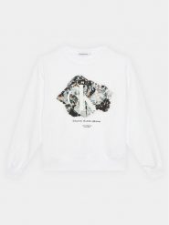 Calvin Klein Jeans Bluza Crystal Graphic IG0IG02306 Biały Regular Fit. Białe spodnie dziewczęce Calvin Klein Jeans, z bawełny. Za 379.99 zł.