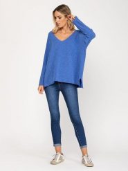 Tantra Sweter w kolorze niebieskim rozmiar: onesize. Niebieskie swetry klasyczne damskie Tantra, z wełny, bez kołnierzyka. Za 135.49 zł.