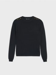 Wiskozowy sweter - czarny. Czarne swetry klasyczne damskie Sinsay, l, z wiskozy, bez kołnierzyka. Za 39.99 zł.