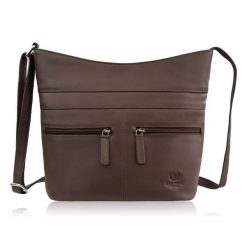 Torebka damska skórzana na ramię pojemna brązowa Paolo Peruzzi AY-23-BR. Brązowe torebki klasyczne damskie bez wzorów, z materiału, bez dodatków. Za 219.00 zł.