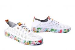 ARTIKER RELAKS 58C0597 white/yellow, półbuty damskie. Białe półbuty damskie Artiker Relaks, bez wzorów, ze skóry, bez obcasa. Za 165.67 zł.