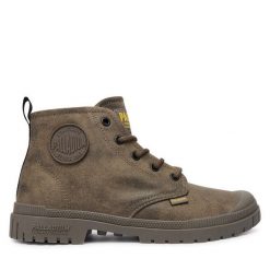 Trapery Palladium. Brązowe trapery damskie Palladium, bez obcasa. Za 289.99 zł.