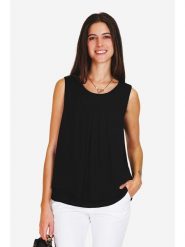 ASSUILI Bluzka w kolorze czarnym rozmiar: 42. Czarne bluzki damskie Assuili, bez wzorów, klasyczne, bez kołnierzyka, bez ramiączek. Za 91.99 zł.