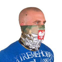 Komin na szyję do biegania dla dorosłych EXTREME HOBBY POLSKA CAMO. Zielone szaliki męskie EXTREME HOBBY, bez wzorów, z elastanu. Za 49.00 zł.